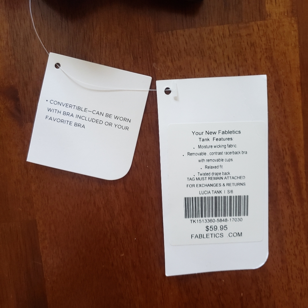 NWT Fabletics Purple & Black Lucia Tank & Bra Set - Picture 9 of 9